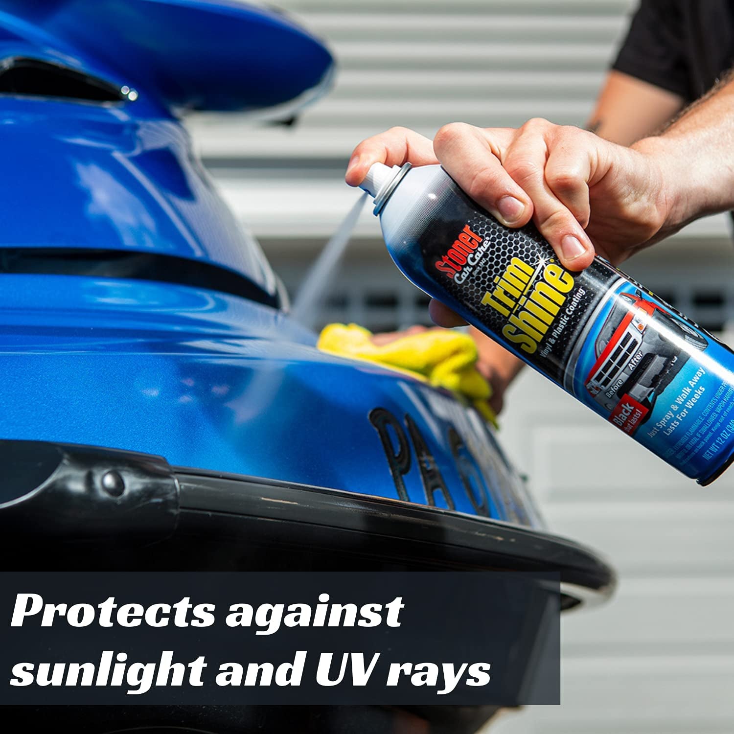 91034-12PK Trim Shine – Vinyl and Plastic Protectant Coating for Interior & Exterior Car Detailing – Restores OEM Color, Adds Shine, UV & Water Protection – 12 Oz, Pack of 12